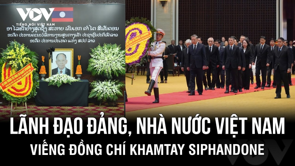 Lãnh đạo Đảng, Nhà nước Việt Nam viếng đồng chí Khamtay Siphandone